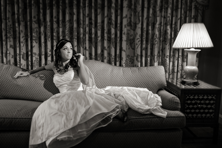 four seasons wedding picture of bride